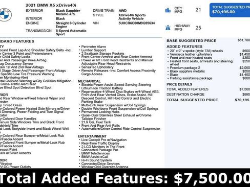 Used 2021 BMW X5 xDrive40i w/ Premium Package 2 image 3