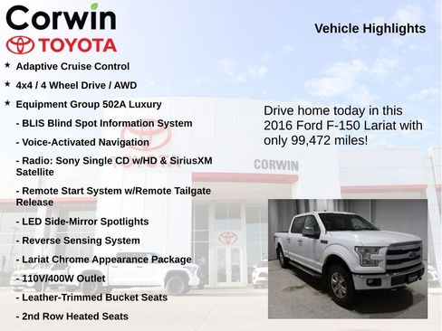 Used 2016 Ford F150 Lariat w/ Equipment Group 502A Luxury image 7