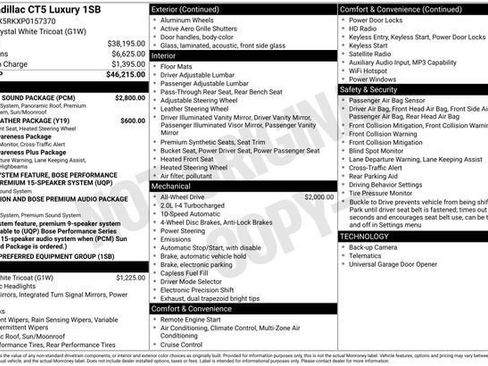 Used 2023 Cadillac CT5 Luxury w/ Sun And Sound Package AWD/4WD image 8