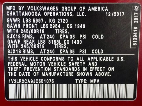 Used 2018 Volkswagen Atlas SE AWD/4WD image 45