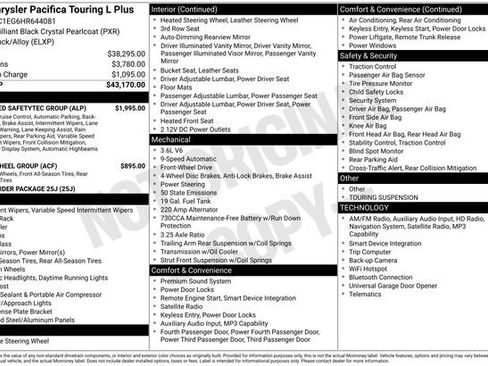 Used 2017 Chrysler Pacifica Touring-L Plus w/ Advanced Safetytec Group image 30
