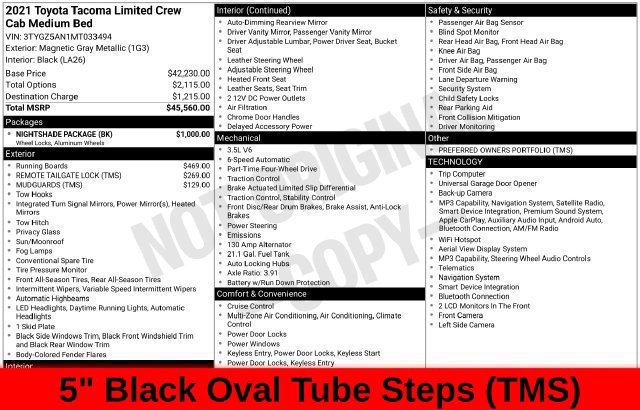 Used 2021 Toyota Tacoma Limited w/ Nightshade Package AWD/4WD image 53