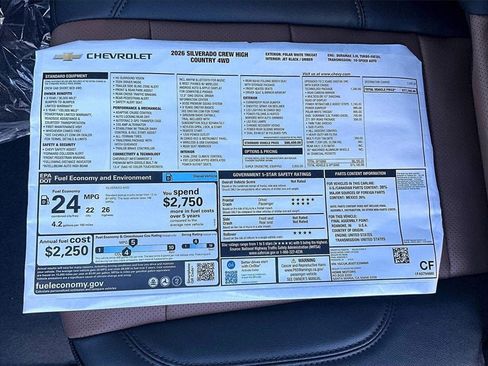 New 2026 Chevrolet Silverado 1500 High Country w/ Technology Package image 14