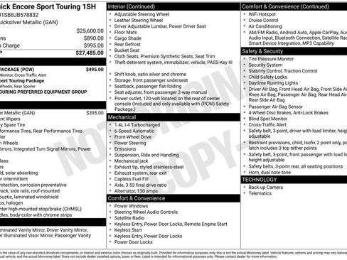 Used 2018 Buick Encore Sport Touring w/ Safety Package image 4