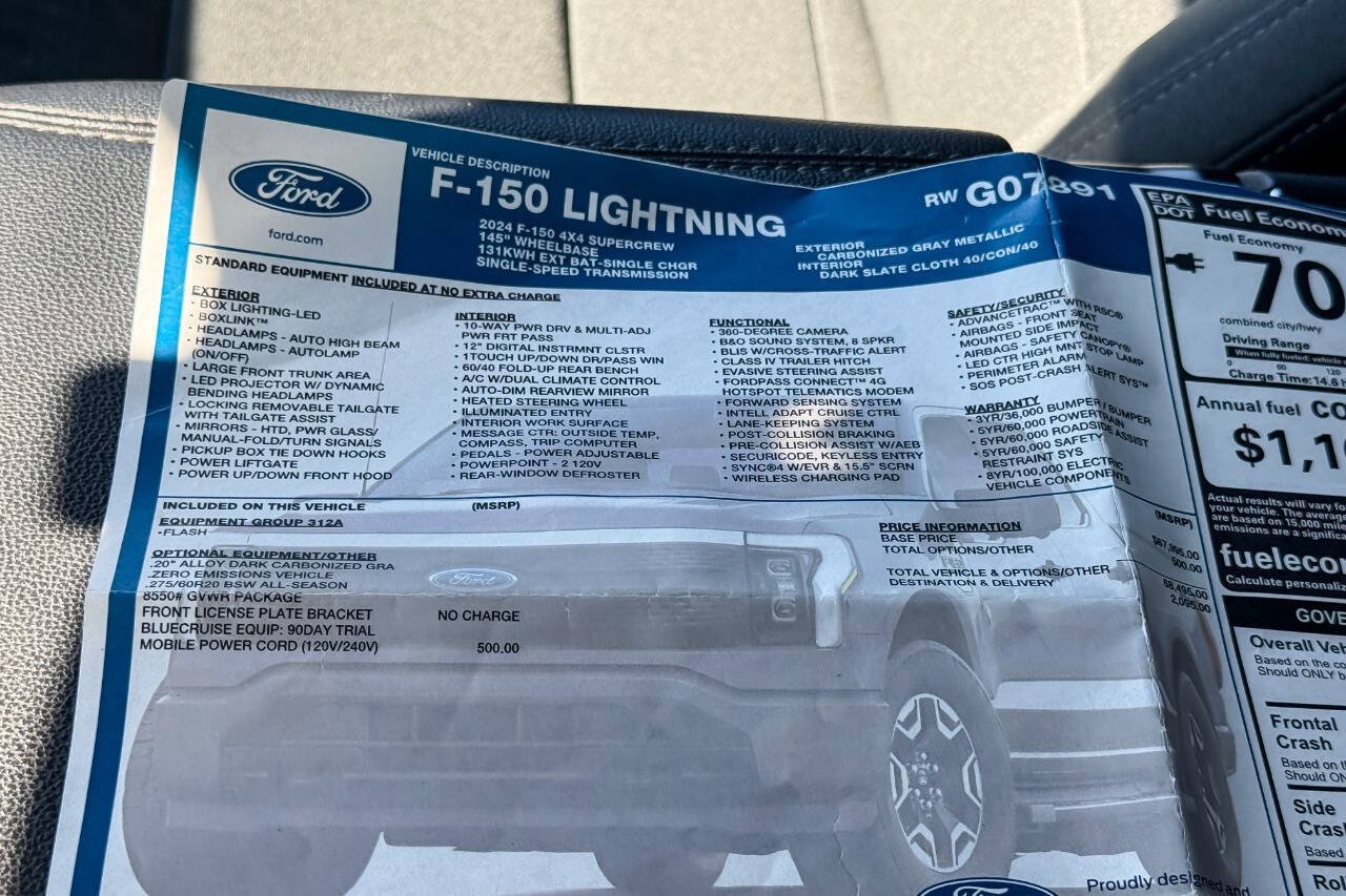 Used 2024 Ford F150 Lightning Flash AWD/4WD image 38