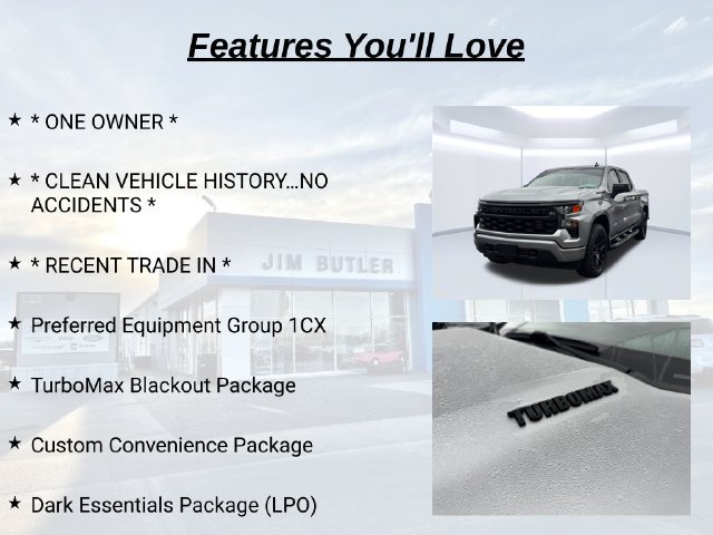 Used 2025 Chevrolet Silverado 1500 Custom w/ Turbomax Blackout Package AWD/4WD image 10