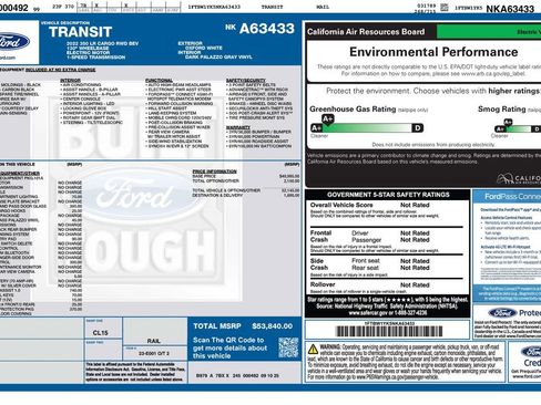 Used 2022 Ford E-Transit Low Roof w/ Load Area Protection Package image 2