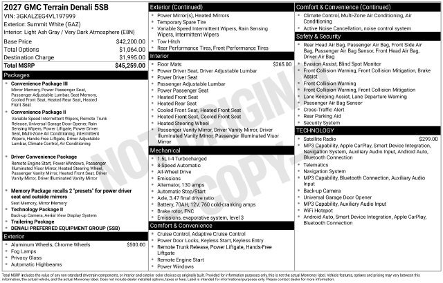 New 2027 GMC Terrain Denali AWD/4WD image 3