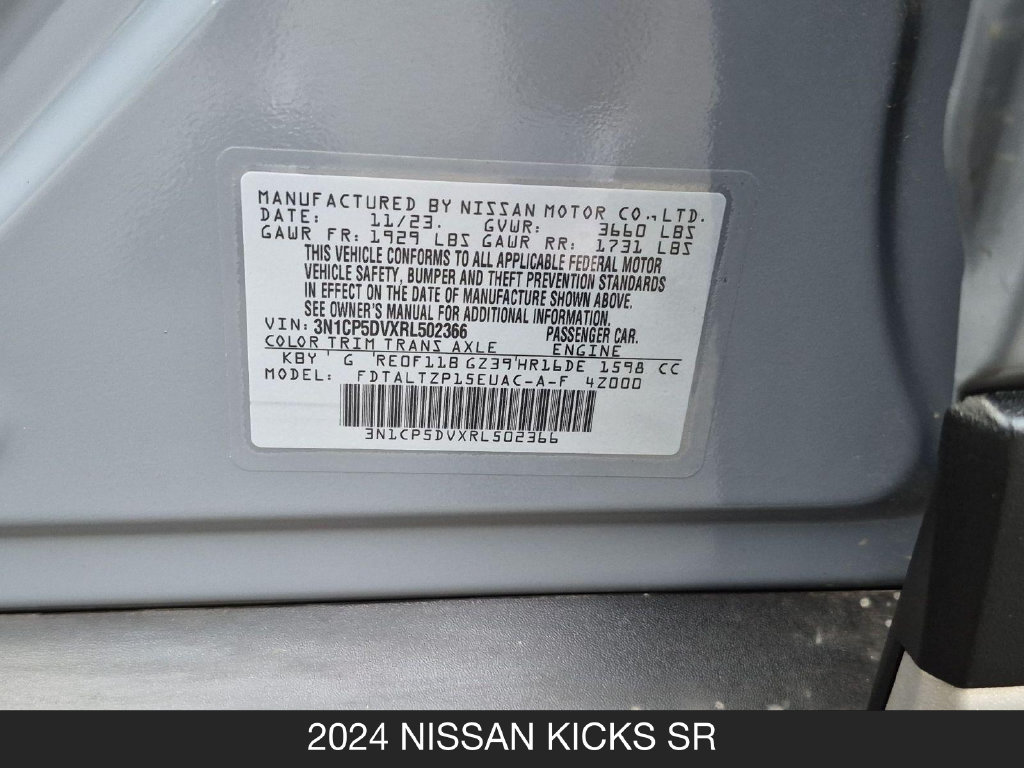 Certified 2024 Nissan Kicks SR FWD image 24
