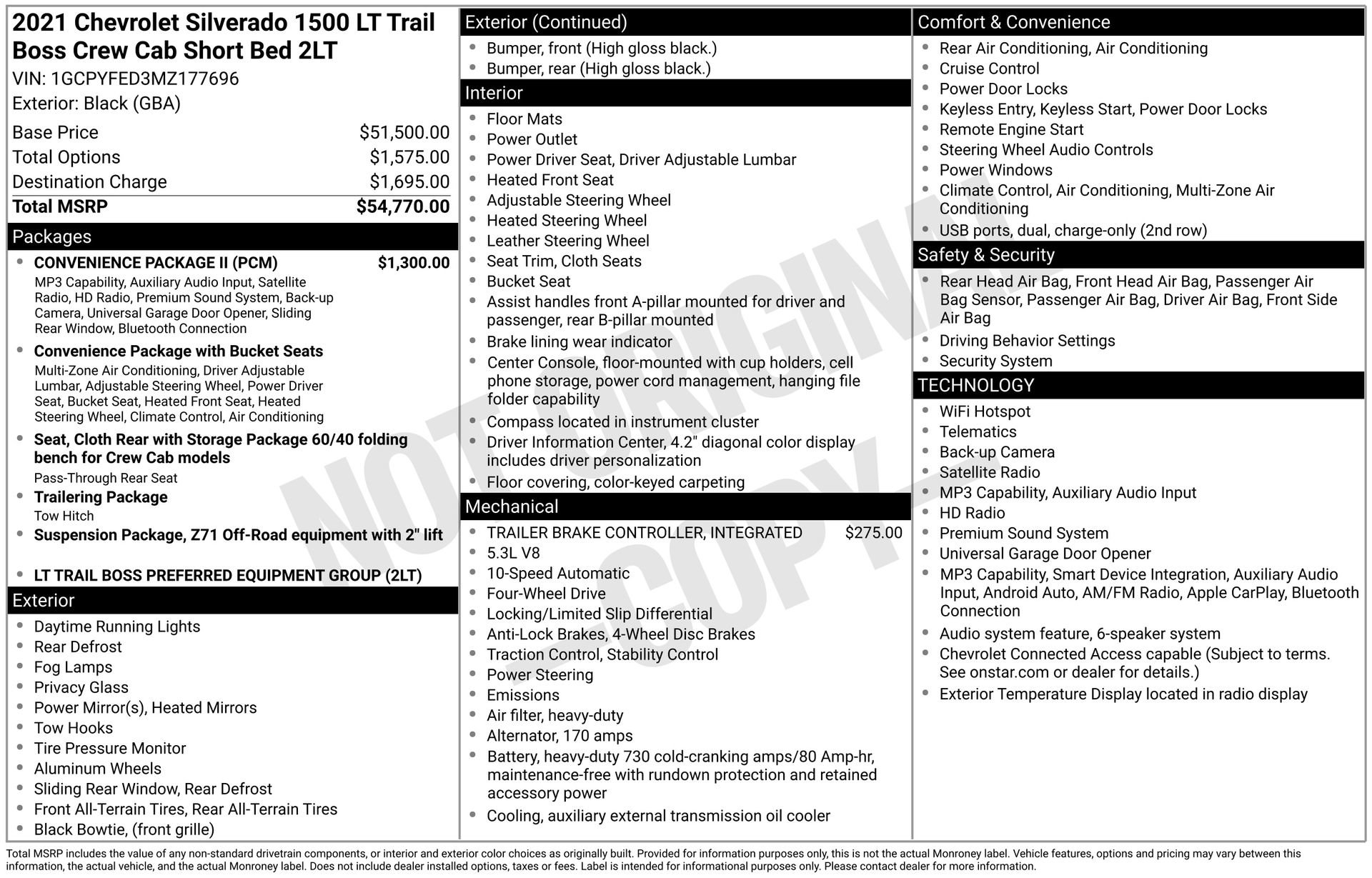 Used 2021 Chevrolet Silverado 1500 LT Trail Boss w/ Convenience Package II AWD/4WD image 3