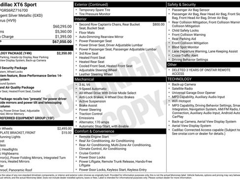Certified 2024 Cadillac XT6 Sport w/ Technology Package AWD/4WD image 46
