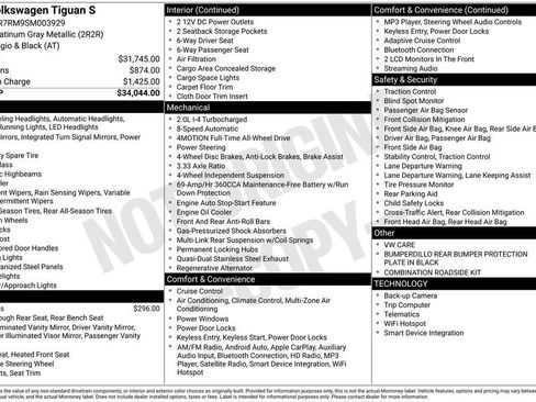 Used 2025 Volkswagen Tiguan S image 9