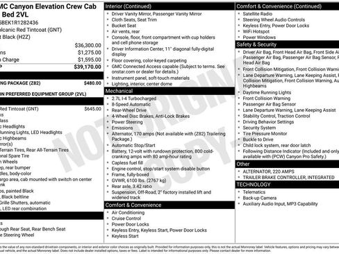 Used 2024 GMC Canyon Elevation w/ Trailering Package RWD image 50