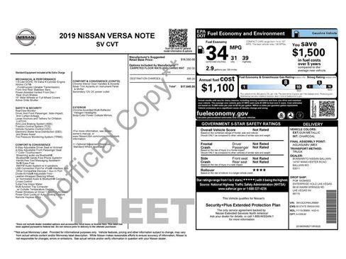 Used 2019 Nissan Versa Note SV image 2