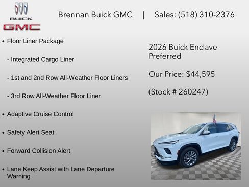 New 2026 Buick Enclave Preferred w/ LPO, Floor Liner Package AWD/4WD image 6