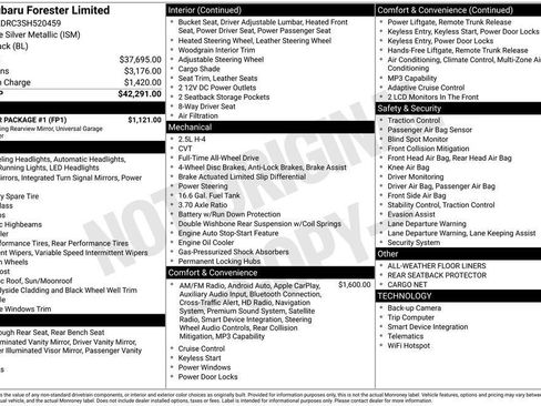 New 2025 Subaru Forester Limited w/ Popular Package #1 AWD/4WD image 31