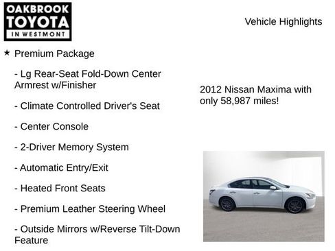 Used 2012 Nissan Maxima 3.5 SV w/ Premium Pkg image 8