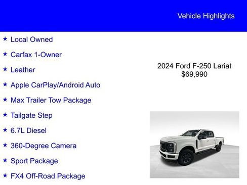 Certified 2024 Ford F250 Lariat w/ Sport Appearance Package image 2
