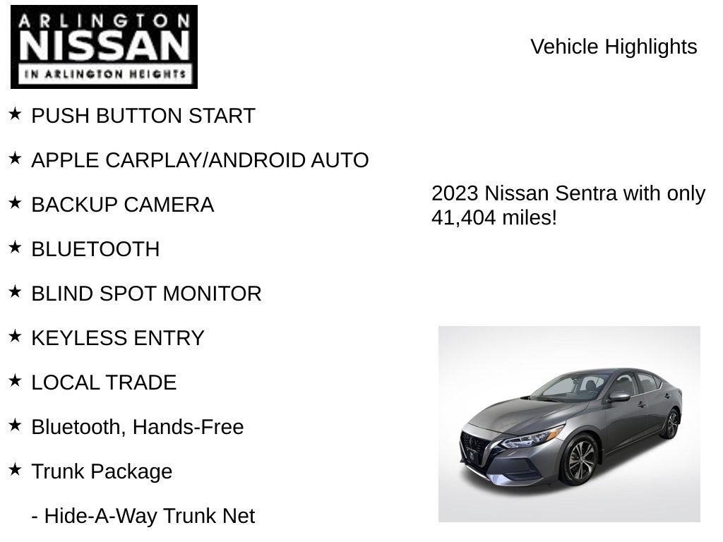 Certified 2023 Nissan Sentra SV w/ All-Weather Package FWD image 8