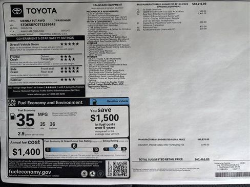 New 2026 Toyota Sienna Platinum AWD/4WD image 25