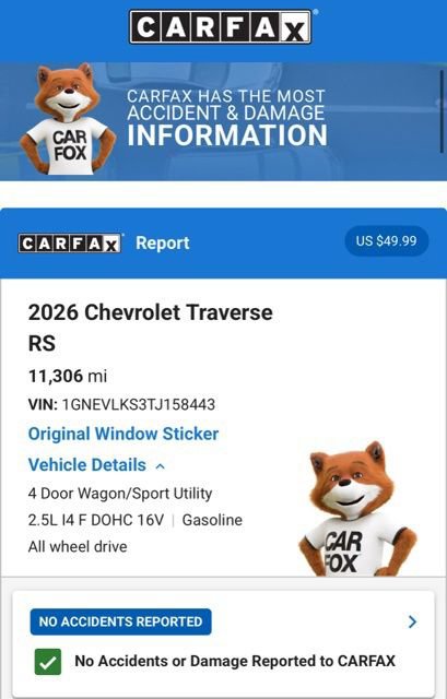 Used 2026 Chevrolet Traverse RS AWD/4WD image 7