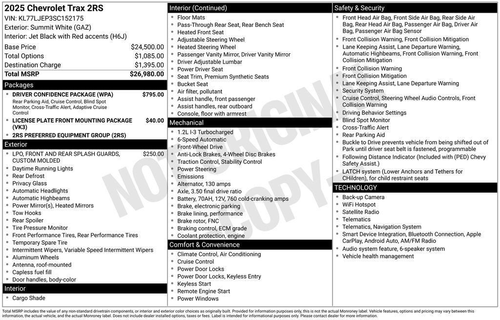 Used 2025 Chevrolet Trax RS w/ Driver Confidence Package FWD image 32