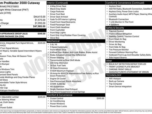 Used 2023 RAM ProMaster 3500 w/ Premium Appearance Group FWD image 13