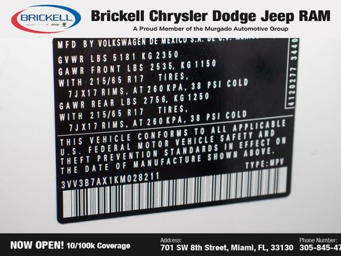 Used 2019 Volkswagen Tiguan SE w/ Panoramic Sunroof Package image 35