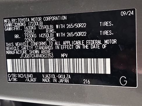Certified 2024 Lexus LX 600 4WD w/ Luxury Package image 35