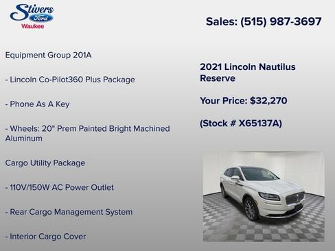 Certified 2021 Lincoln Nautilus Reserve w/ Equipment Group 201A AWD/4WD image 8