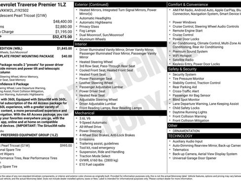 Used 2020 Chevrolet Traverse Premier w/ Redline Edition AWD/4WD image 4