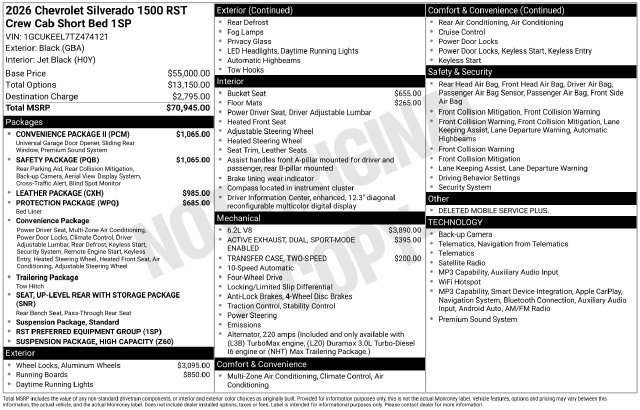 New 2026 Chevrolet Silverado 1500 RST w/ Safety Package AWD/4WD image 5