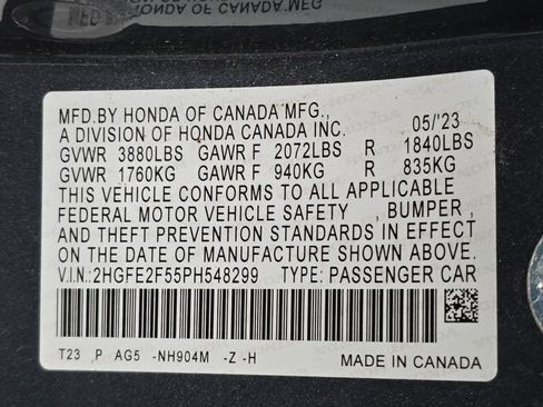 Certified 2023 Honda Civic Sport image 34