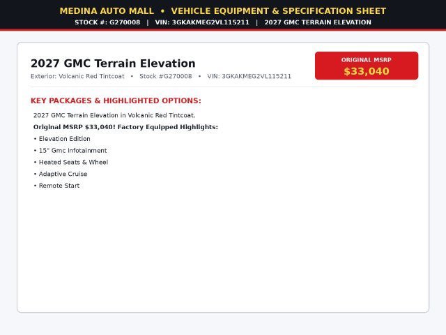 New 2027 GMC Terrain Elevation FWD image 2