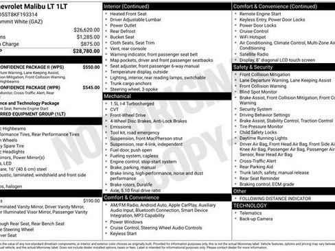 Used 2019 Chevrolet Malibu LT w/ Driver Confidence Package II FWD image 35