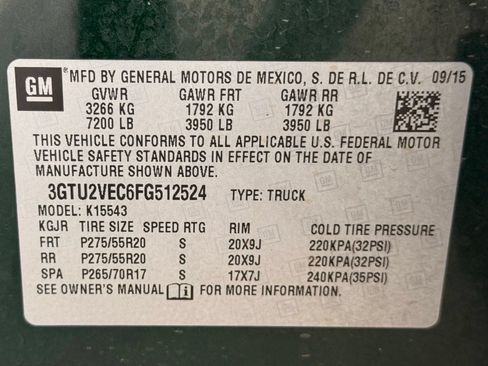 Used 2015 GMC Sierra 1500 SLT w/ SLT Crew Cab Value Package AWD/4WD image 47