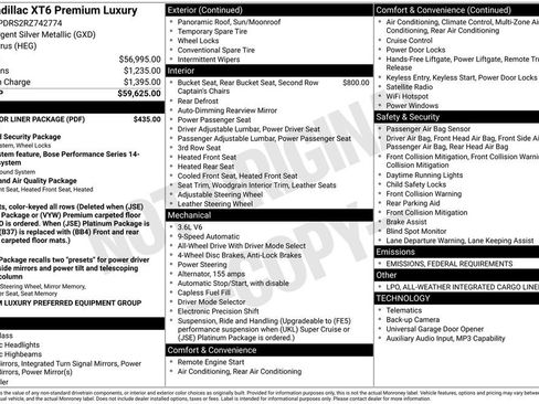 Certified 2024 Cadillac XT6 Premium Luxury w/ LPO, Floor Liner Package image 13