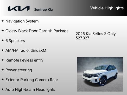 New 2026 Kia Seltos S AWD/4WD image 7