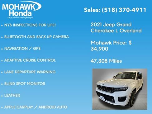 Used 2021 Jeep Grand Cherokee L Overland w/ Luxury Tech Group IV AWD/4WD image 7