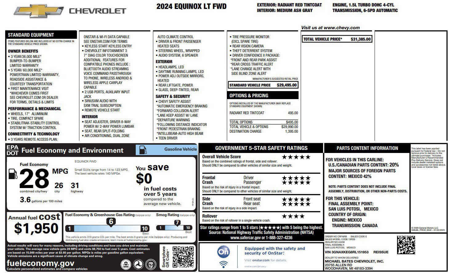 Used 2024 Chevrolet Equinox LT FWD image 37