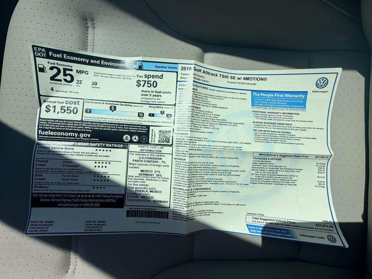 Used 2019 Volkswagen Golf Alltrack SE AWD/4WD image 28