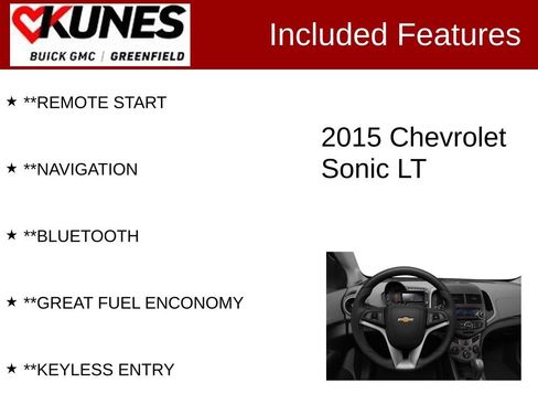 Used 2015 Chevrolet Sonic LT FWD image 2