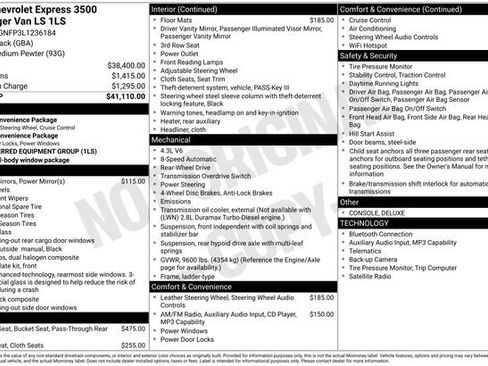 Certified 2020 Chevrolet Express 3500 LS image 34