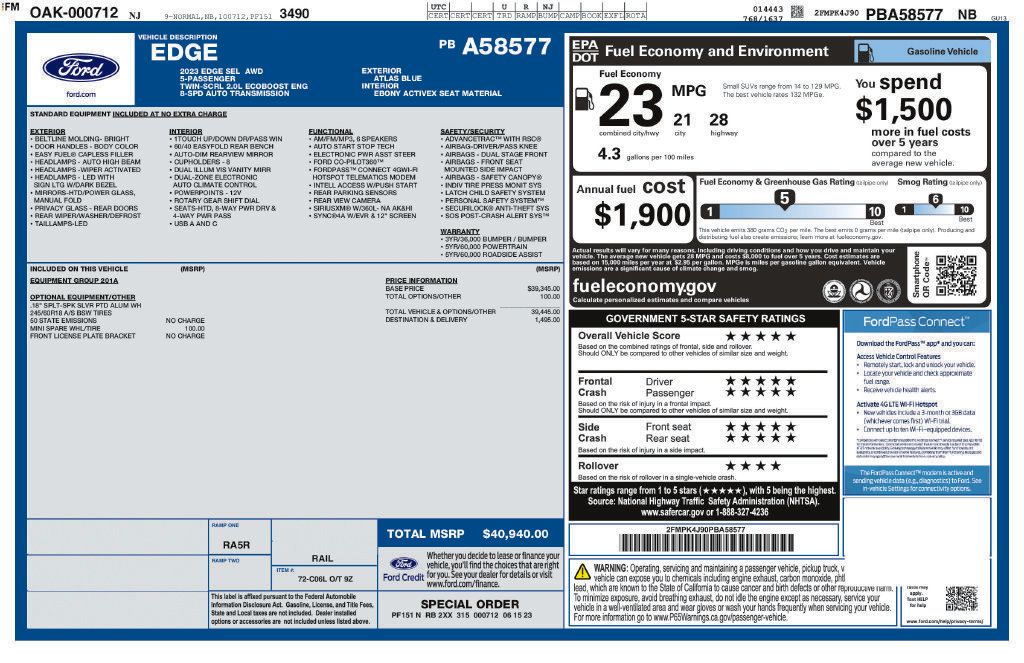 Used 2023 Ford Edge SEL AWD/4WD image 18
