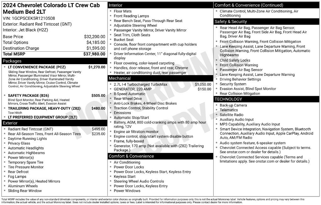 Used 2024 Chevrolet Colorado LT w/ LT Convenience Package RWD image 5