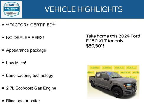 Certified 2024 Ford F150 XLT w/ Equipment Group 302A MID RWD image 11