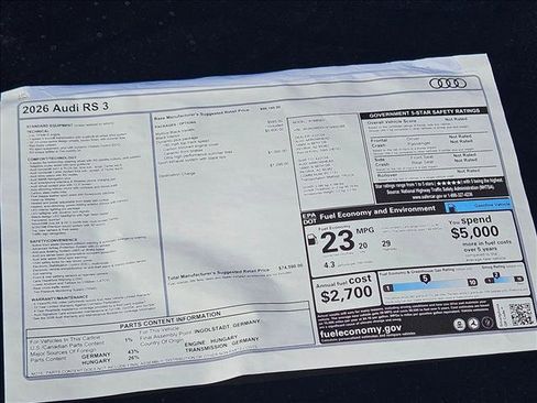 New 2026 Audi RS 3 image 17