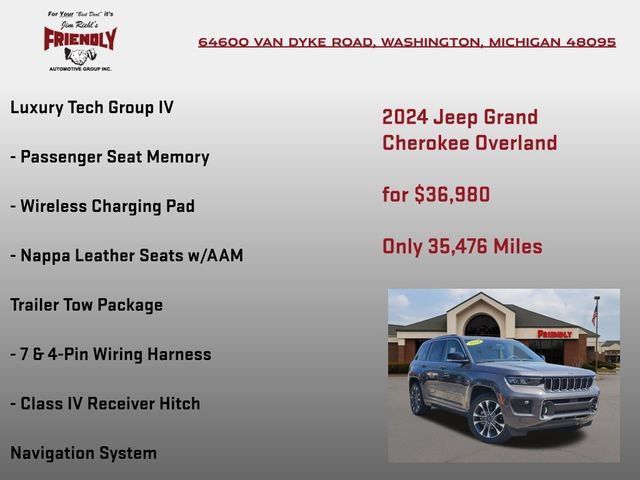Certified 2024 Jeep Grand Cherokee Overland w/ Luxury Tech Group IV AWD/4WD image 10