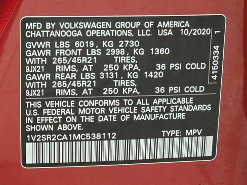 Used 2021 Volkswagen Atlas SEL R-Line AWD/4WD image 32