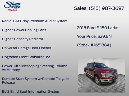 Used 2018 Ford F150 Lariat w/ Equipment Group 502A Luxury AWD/4WD image 26